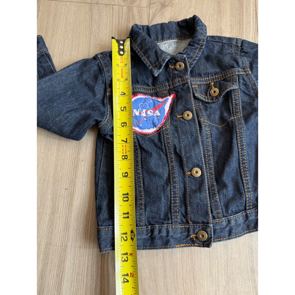 Wrangler NASA Denim Jacket Toddler Boys 3T Dark Wash Blue Jean Jacket‎ Custom - Picture 7 of 10